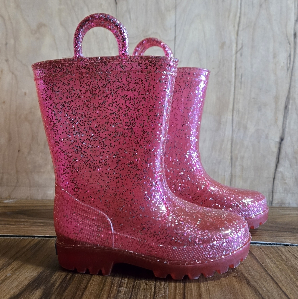 Sparkly Pink Glitter Rain Boots